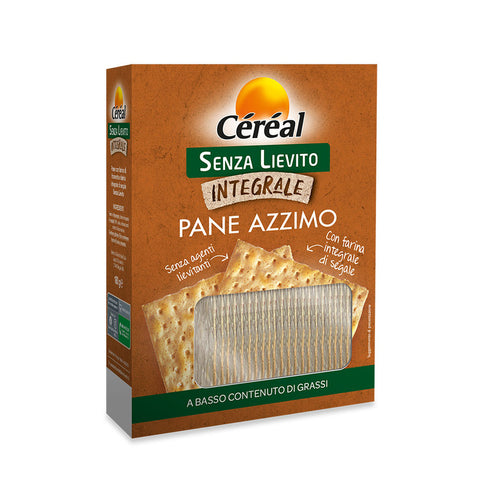 Céréal PANE AZZIMO senza lievito integrale Céréal unleavened bread without wholemeal yeast 180gr