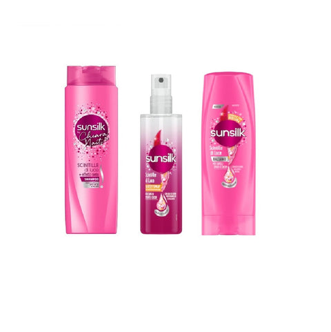 SUNSILK Set Scintille di luce Shampoo + balsamo + spray