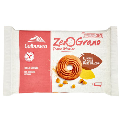 Galbusera Zerograno Frollini integrale con mais e grano saraceno Gluten-free wholemeal biscuits with corn and buckwheat 220g