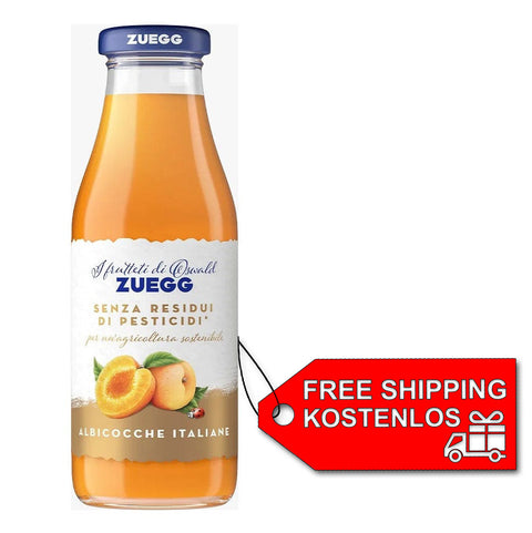 6x Zuegg Albicocca Apricot Fruit Juice without pesticide residues 500ml glass bottle