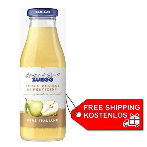 6x Zuegg Pera Pear Fruit Juice without pesticide residues 500ml glass bottle