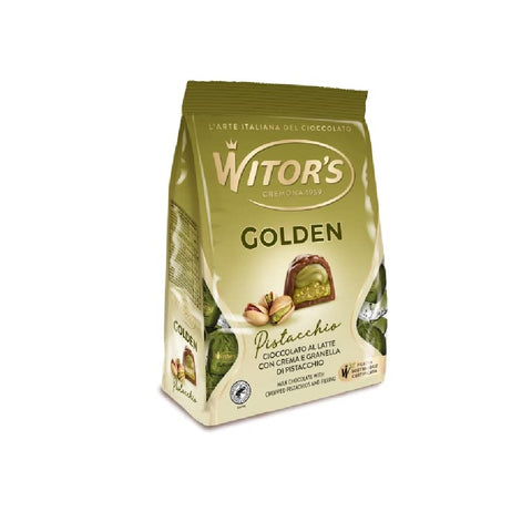 Witor's Golden Pistacchio Milk Chocolate with Pistachio Cream and Piatscchio Grains Chocolate Praline 200g