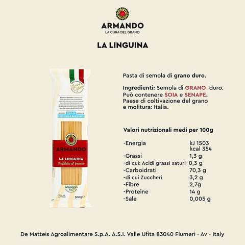 Armando Pasta Il Grano Di Armando La Linguina Pasta 500g 8005709204034