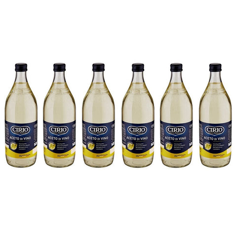 Cirio Aceto di Vino Bianco White Wine Vinegar Glass Bottle 1Lt - Italian Gourmet UK