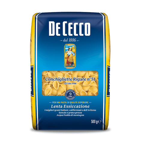De Cecco Conchigliette Rigate n ° 51 pasta 500g - Italian Gourmet UK