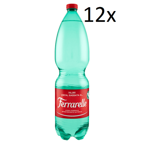 12x Ferrarelle Acqua Minerale Effervescente Sparkling mineral water natural 1,5L - Italian Gourmet UK