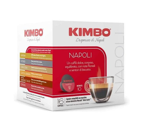 Kimbo Caffè Napoli coffee capsules for Dolce Gusto - Italian Gourmet UK