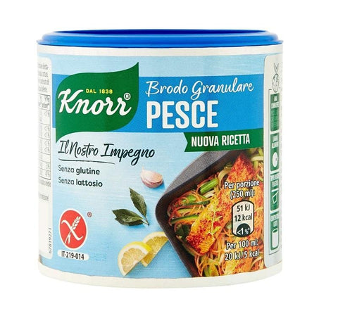 Knorr Brodo Granulare Pesce Nuova Ricetta Fish Granulated Broth 150g Gluten & Lactose Free - Italian Gourmet UK