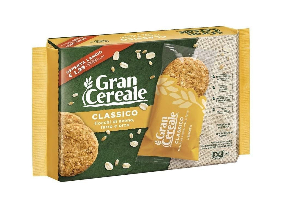 Mulino Bianco Gran cereale Classico biscuits with oat flakes, spelled –  Italian Gourmet UK