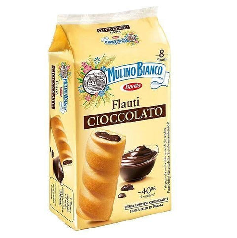 Mulino Bianco Flauti al cioccolato with Chocolate cream (280g) - Italian Gourmet UK