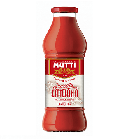 Mutti Tomato sauce Mutti Passata di Pomodoro Emiliana Tomato Puree 100% Emilian Tomato Glass Bottle 400g