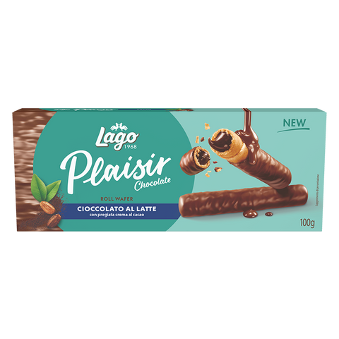Gastone Lago Plaisir Chocolate Roll  Wafer MIlk chocolate 100gr