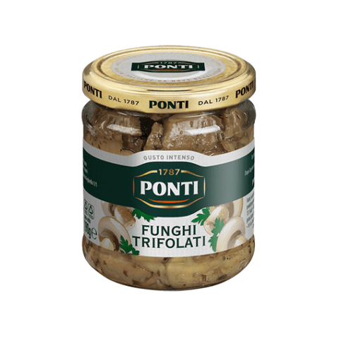 Ponti Funghi Trifolati Mushrooms in Sunflower Oil 190g - Italian Gourmet UK