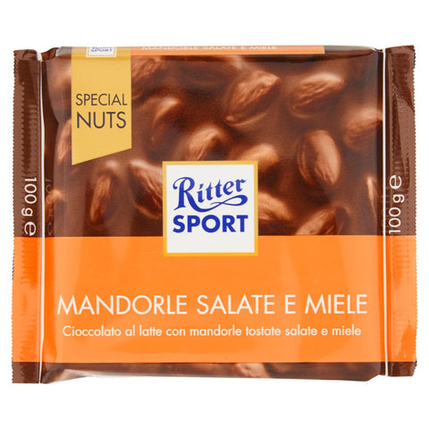 Ritter Sport Chocolate snack 1x100gr Ritter Sport Salted Almonds and Honey 100g 4000417704009