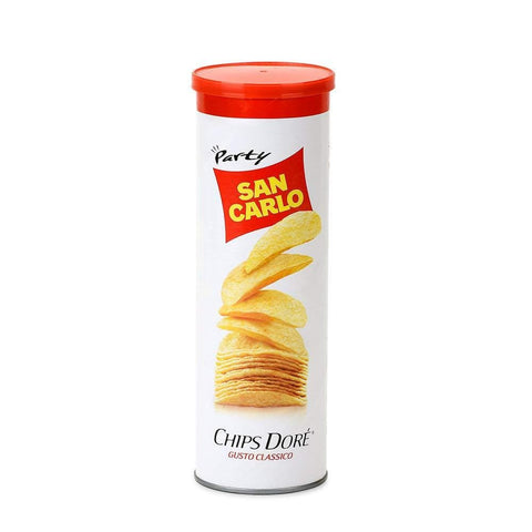 San Carlo Chips Dorè Gusto Classico salted potato chips tube 3x100g - Italian Gourmet UK