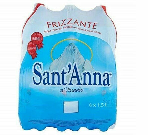 Sant'Anna Minerale Naturale Frizzante Vinadio Natural mineral water 6 x 1.5 lt - Italian Gourmet UK