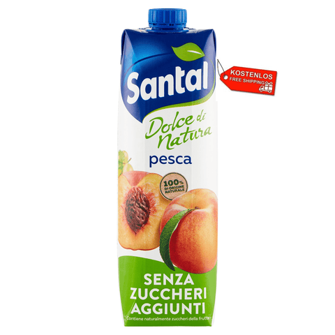 Santal Fruit juice 12x Parmalat Santal Succo di Frutta Pesca Dolce di Natura Zero Peach Fruit Juice Zero Added Sugar Refreshing 1Lt