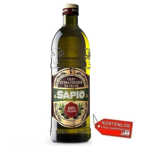 6x Sapio 100% Italian Extra Virgin Olive Oil 1Lt - Italian Gourmet UK