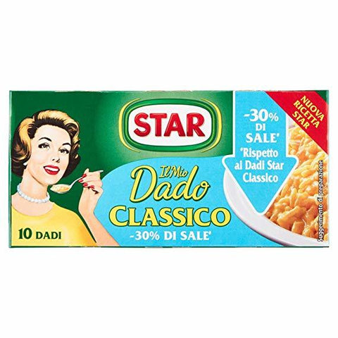 Star Stock Cubes Classic -30% salt (10 cubes – 100g) - Italian Gourmet UK