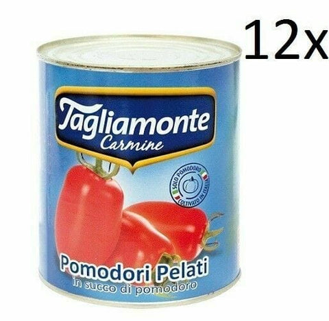 TAGLIAMONTE Pelati Italian peeled tomatoes (12x800g) - Italian Gourmet UK