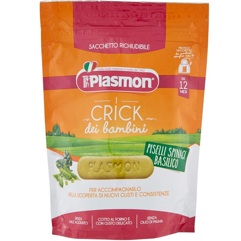 Plasmon Crick snack di Piselli Spinaci Basilico snack of Peas Spinach Basil 100g