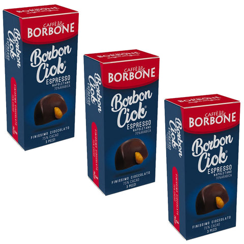 3X Borbone BorbonCiok ripieni di Caffè Chocolates filled with liquid coffee 31.5g