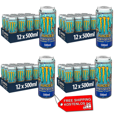 48x Monster Energy Drink Monster Juice Aussie Style Lemonade 500ml
