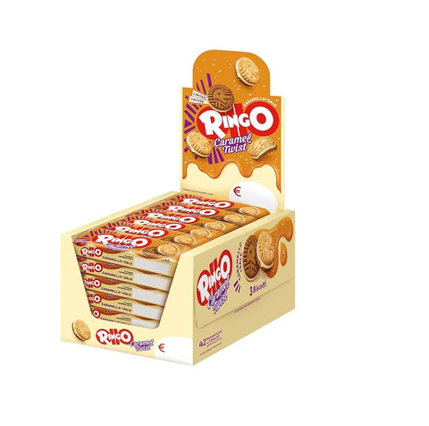 Pavesi Ringo Caramel Twist Limited Edition (42x27,5g) - Biscuits filled with salted caramel cream