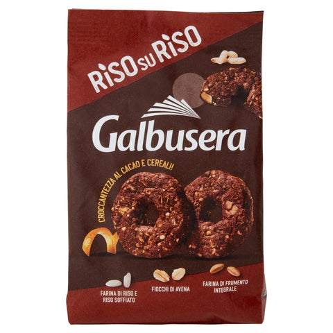 Galbusera Riso su Riso Croccantezza al Cacao e Cereali biscuits with cereals and cocoa 290gr
