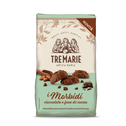 Tre Marie Frolle morbide Cioccolato e Fave di cacao soft shortbreads Chocolate and cocoa beans 300g