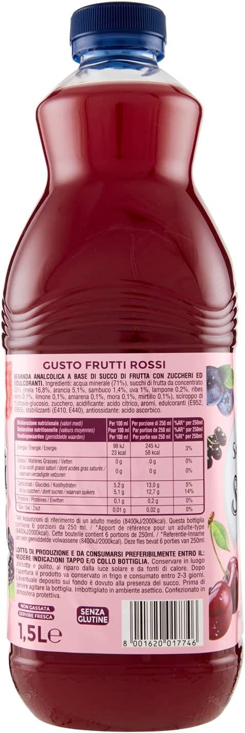12x San Benedetto Succoso Frutti Rossi Juicy Red Fruits 1.5Lt