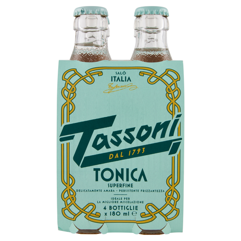 Tassoni Tonica Superfine con Aroma Naturale di Cedro Carbonated Tonic Water  (24 x 18cl)