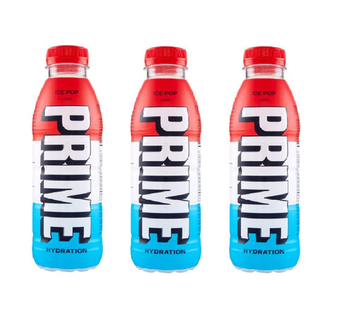 3x Prime Hydration Ice Pop energy drink 500ml