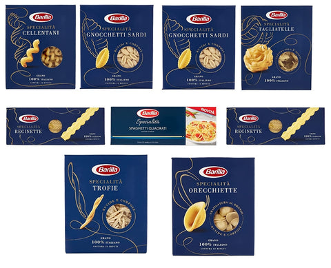Test package Pasta Barilla Specialità Italian noodles 9x500g