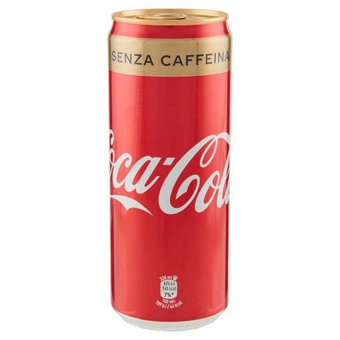 Coca-Cola Senza Caffeina Caffeine Free Soft Drink Disposable Cans 330ml - Italian Gourmet UK