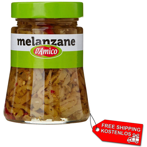 D'Amico Melanzane A Filetti aubergine fillets in a glass size 280 (free shipping from the U.K.)