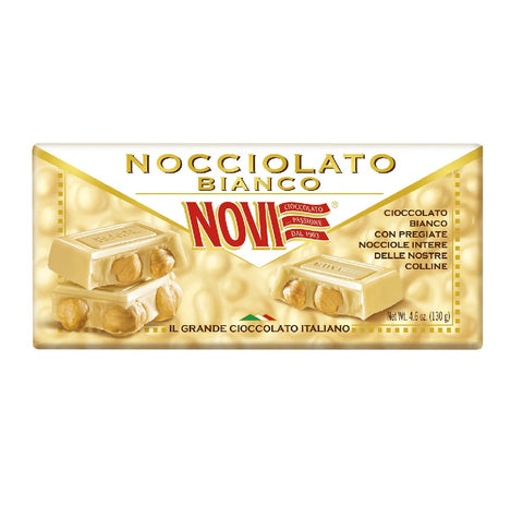 Novi Cioccolato Nocciolato Bianco white chocolate with hazelnuts 130gr