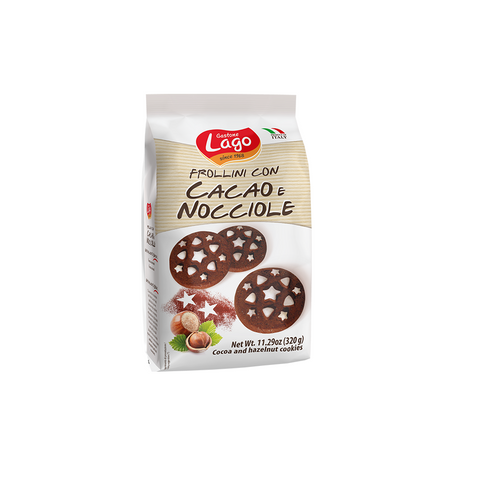 Gastone Lago Frollini con Cacao e Nocciole 320gr - Biscuits with Cocoa and Hazelnuts