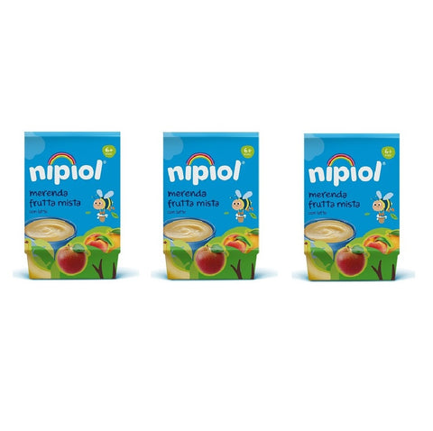 3x Nipiol merenda frutta mista mixed fruit snack (2x100g)