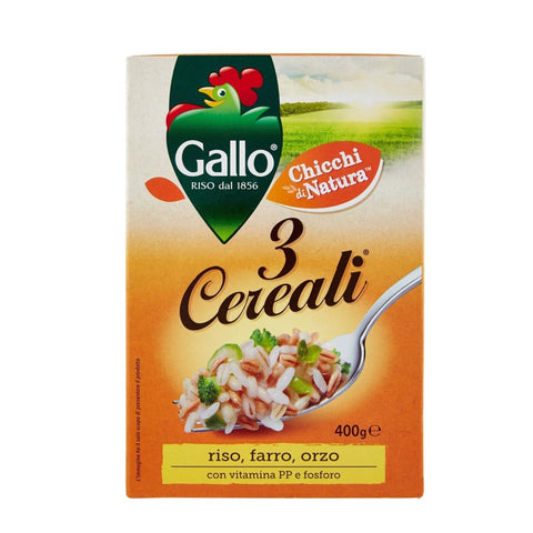 Gallo 3 Cereali Miscela di Cerali Cereals Mixture of Cereals, 400g