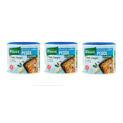 Knorr Brodo Granulare Pesce Nuova Ricetta Fish Granulated Broth 3x150g Gluten & Lactose Free