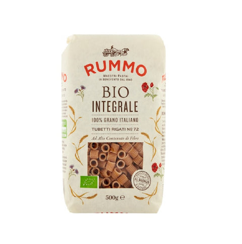Rummo Tubetti Rigati N°72 Bio Integrale 100% Italian wheat pasta 500g