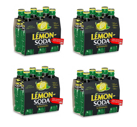 24x Lemonsoda Italian Soft Drink with Lemon Glass Bottle 200ml