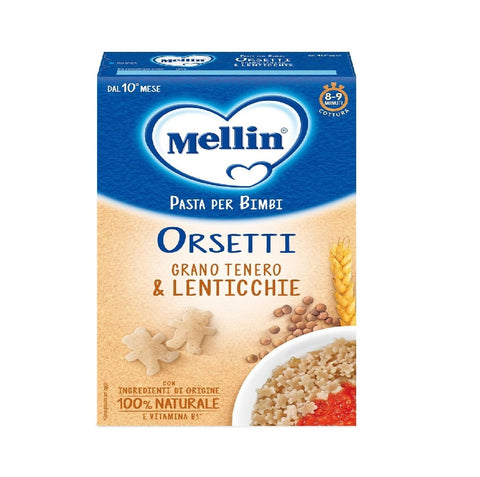 Mellin Orsetti con grano tenero e lenticchie 100% natural pasta for kindergarten 280g