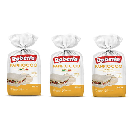 3x Roberto Panfiocco bianco Bread without crust 400g