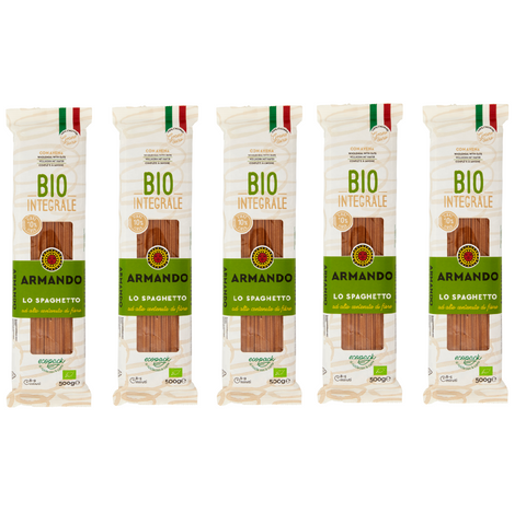 5x Armando Spaghetto Integrale biologica organic wholemeal pasta 500gr