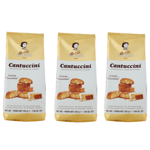 3x Matilde Vicenzi Cantuccini almond biscuits 225gr