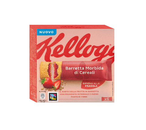 Kellogg's Barretta Morbida di Cereali Integrali con Ripieno alla Fragola snack 220g (37gx6pz)