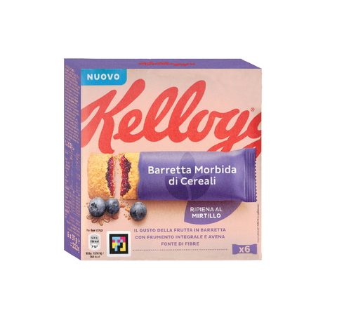 Kellogg's Barretta Morbida Cereali Integrali con Ripieno al Mirtillo Snack 220g (37gx6pz)