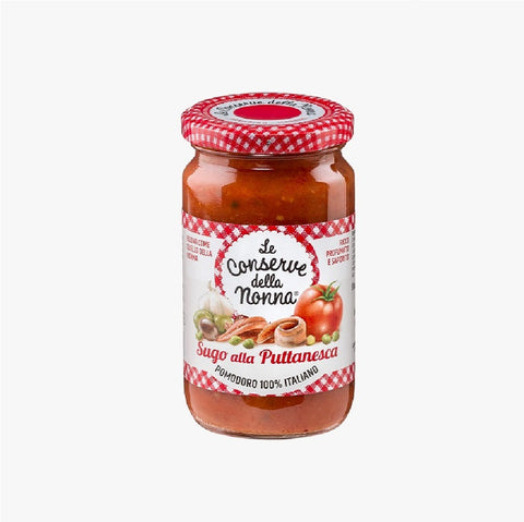 3x Le Conserve della Nonna Sugo alla Puttanesca Tomato sauce with olives and capers 190gr